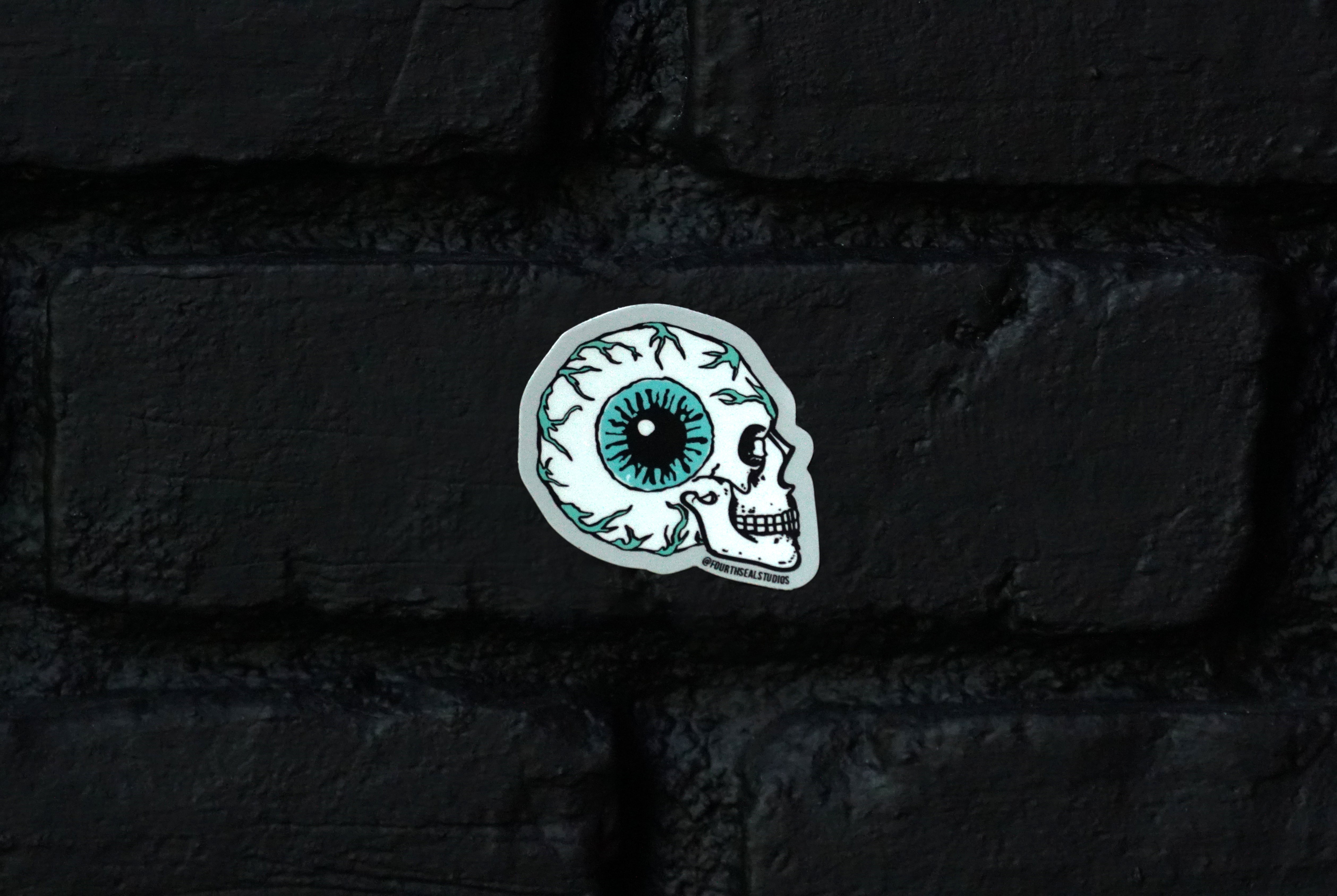 Skull & Eyeball Sticker – Hedge Witch Studios